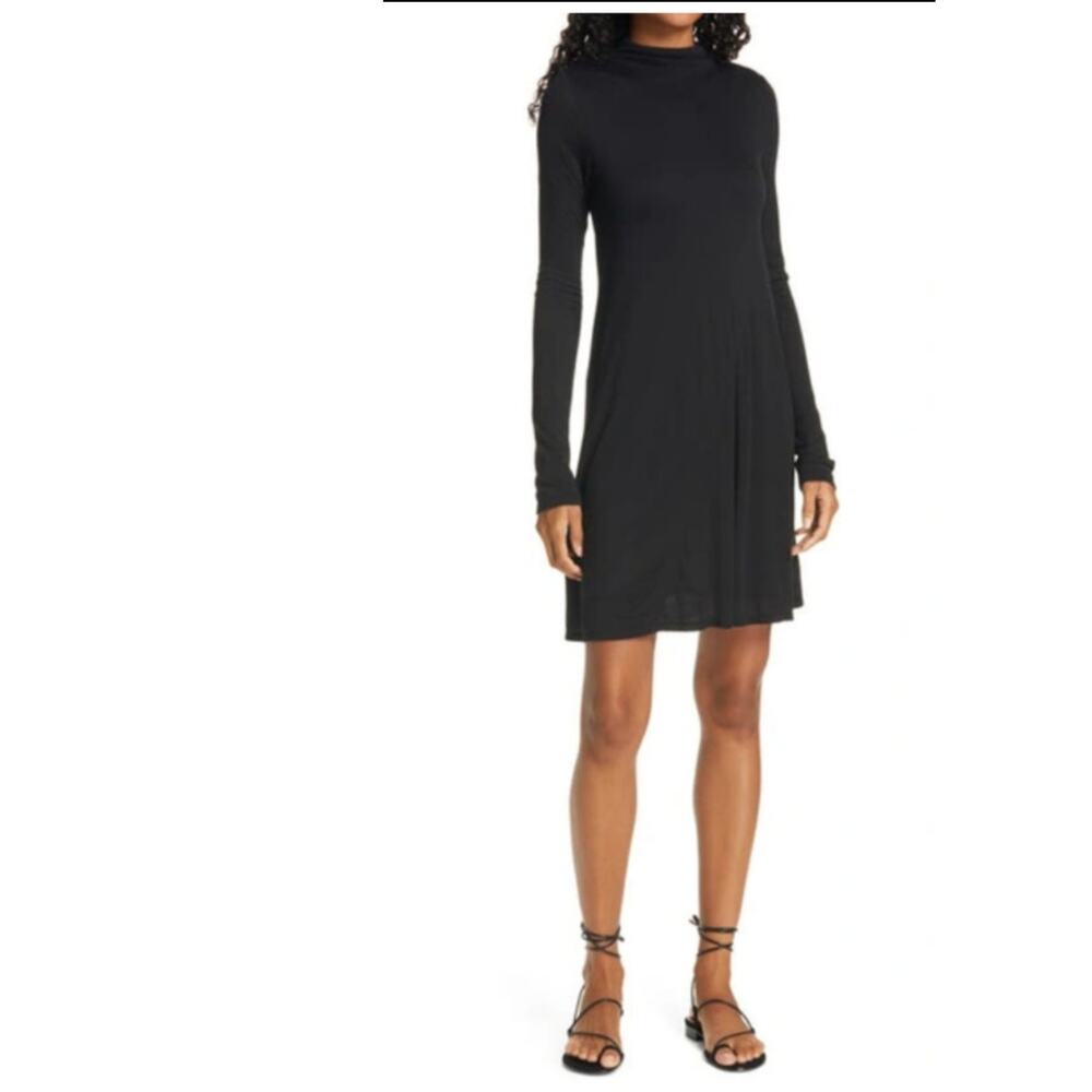 ATM Black Dress NWT Anthony Thomas Melillo Mock Neck‎ Dress Small Mini #109
